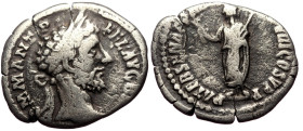 Commodus (177-192) AR Denarius (Silver, 2.37g, 19mm) Rome, 187 
Obv: M COMM ANT P FEL AVG BRIT, laureate head right 
Rev: PATER SENAT P M TR P XII IMP...