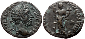 Commodus (177-192) AR Denarius (Billon, 17mm, 2.72g) Rome, 192. 
Obv: L AEL AVREL COMM AVG P FEL, laureate head right 
Rev: P M TR P XVII IMP VIII COS...