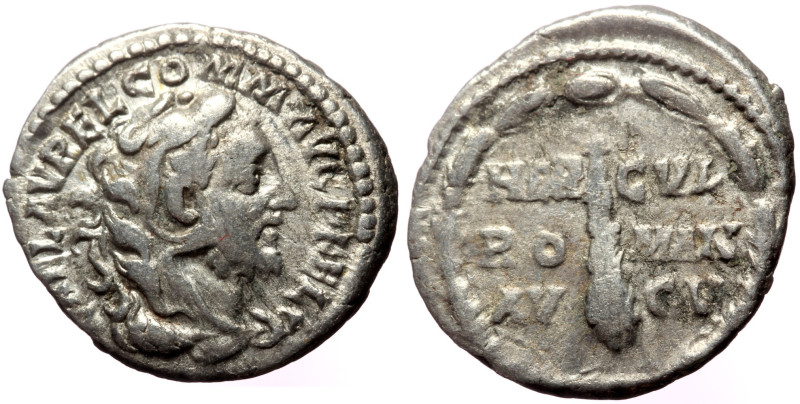 Commodus (177-192) AR Denarius (Silver, 18mm, 3.21g) Rome, 192. Obv: L AEL AVREL...