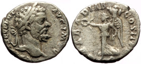 Septimius Severus (193-211) AR Denarius (Silver, 18mm, 3.01g) Rome, 195. 
Obv: L SEPT SEV PE]RT AVG IMP V, Laureate head of Septimius Severus to right...