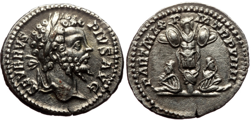 Septimius Severus (193-211) AR Denarius (Silver, 17mm, 2.72g) Rome, 201. 
Obv: S...