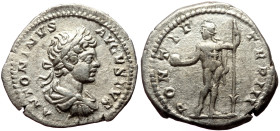 Caracalla (Augustus, 198-217) AR denarius (Silver, 18mm, 3.30g) Rome, 200. 
Obv: ANTONINVS-AVGVSTVS, laureate, draped and cuirassed bust of Caracalla ...
