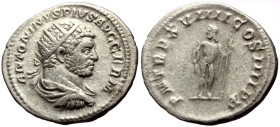 Caracalla (197-217) AR Antoninianus (Silver, 23mm, 4.67g) Roma, 216.
Obv. ANTONINVS PIVS AVG GERM, radiate, draped and cuirassed bust right, seen from...