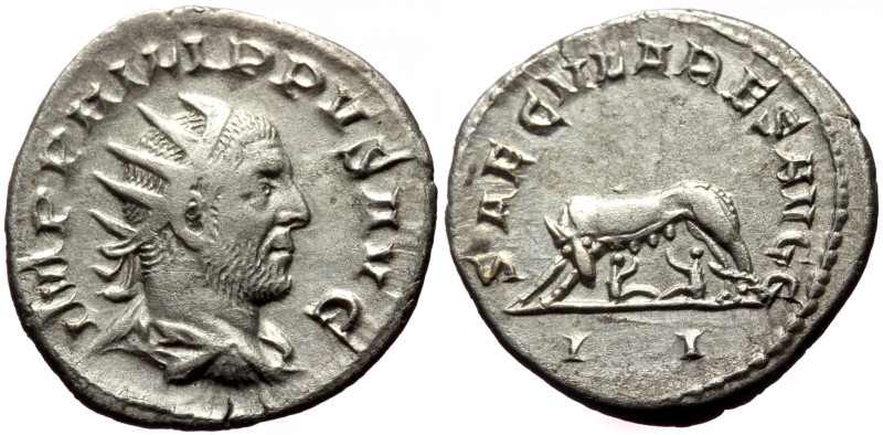 Philip I (244-249) AR Antoninianus (Silver, 4.02g, 21mm) Rome, 248.
Obv: IMP PH...