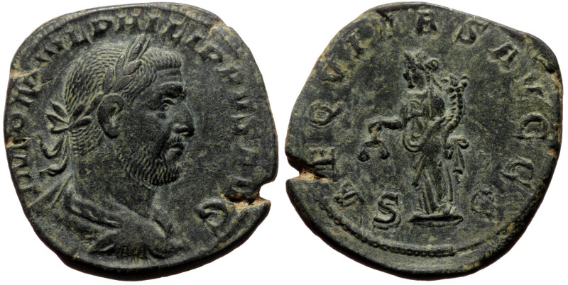 Philip I (244-249) AE Sestertius (Bronze, 18.58g, 30mm) 244-249
Obv: IMP M IVL P...