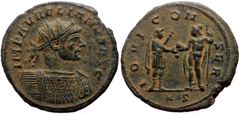 Aurelian (270-275) AE Antoninianus (Bronze, 22mm, 3.52g) Siscia, 272-274. 
Obv: ...