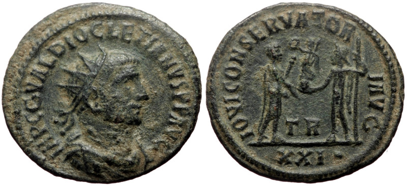 Diocletian (284-305) AE Antoninianus (Bronze, 3.35g 22mm) Tripolis, 285-290.
Obv...