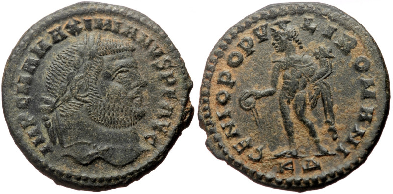 Maximianus Herculius (286-310) AE Follis (Bronze, 11.06g, 27mm) Cyzicus, 297-299...