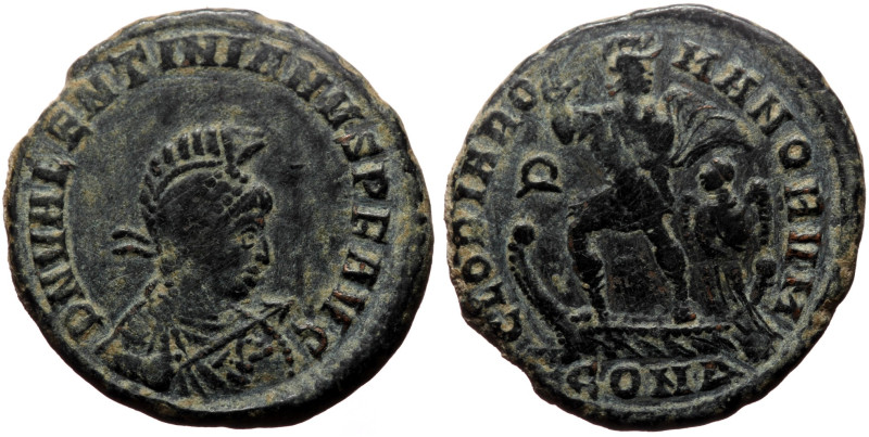 Valentinian II (375-392) AE (Bronze, 23mm, 6.10g) Constantinople. 
Obv: D N VALE...