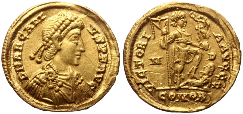 Arcadius (383-408) AV Solidus (Gold, 20mm, 4.38g) Mediolanum (Milan), 395-402.
...