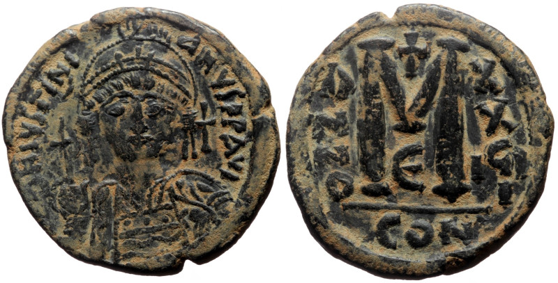 Justinian I (527-565) AE follis (Bronze, 18.80g, 31mm) Constantinople 
Obv: DNIV...