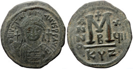 Justinian I (527-565) AE Follis (Bronze, 37mm, 17.85g) Cyzicus, 2nd officina. Dated RY 17 (543/4). 
Obv: D N IVSTINIANVS P P AVG, Diademed, helmeted, ...