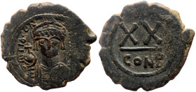 Tiberius II Constantine (578-582) AE Half Follis (Bronze, 26mm, 6.24g) Constantinople.
Obv: D m TIB CONSTANT P P AVC, Crowned, draped and cuirassed fa...