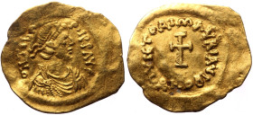 Maurice Tiberius (582-602) AV Tremissis (Gold, 18mm, 1.43g) Constantinopolis. 
Obv: O N TIbЄRI P P AVG Pearl-diademed, draped and cuirassed bust of Ma...