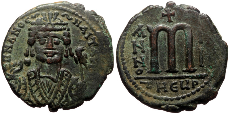 Maurice Tiberius (582-602) AE Follis (Bronze, 29mm, 12.28g) Antioch, year 4 = 58...