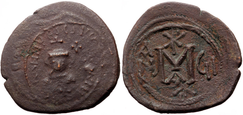 Heraclius, with Heraclius Constantine (610-641) AE Follis (Bronze, 27mm, 9.92g) ...