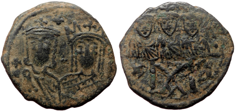 Constantine VI & Irene (780-797) AE Follis (Bronze, 21mm, 1.41g) Constantinople,...