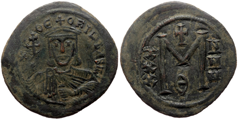 Theophilus (829-842) AE Follis (Bronze, 31mm, 7.75g) Constantinople, Struck 829-...