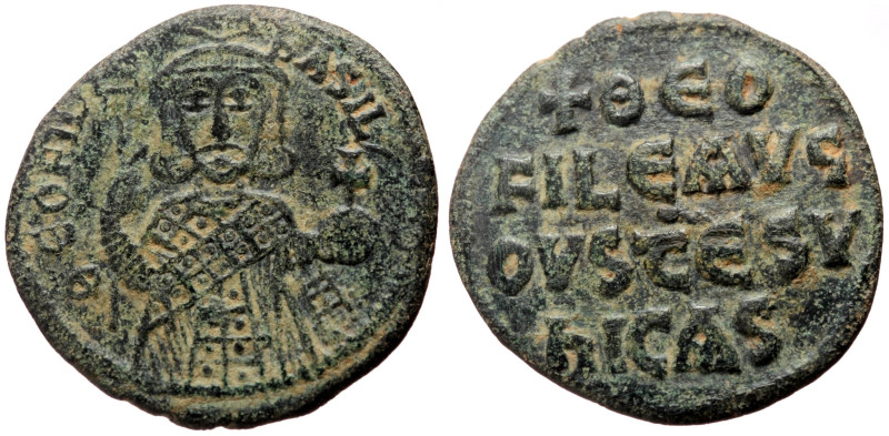 Theophilus (829-842) AE Follis (Bronze, 7.08g, 26mm) Constantinople, 830/1-842. ...