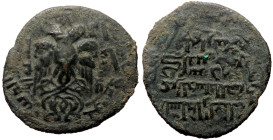 *Rare*
Islamic, Eretnids. 'Ala al-Din Eretna (AH 736-753 / AD 1335-1352) AE anonymous fals (Bronze, 30mm, 7.66g) Nakida mint, dated 751 AH
Obv: Herald...