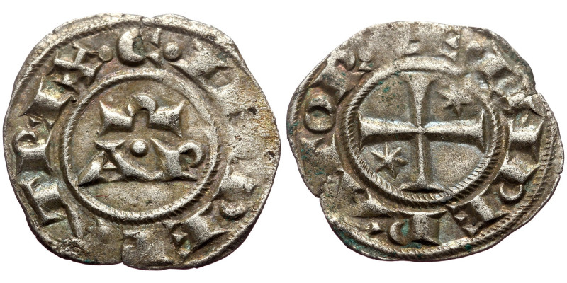 Italy, Sicily, Henry VI with Constance (1194-1197) AR Denaro (Silver, 0,67g, 18m...