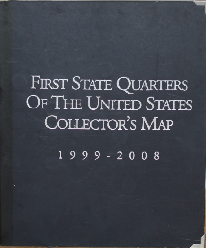 This is a complete collector's map of the first state quarters of the United Sta...