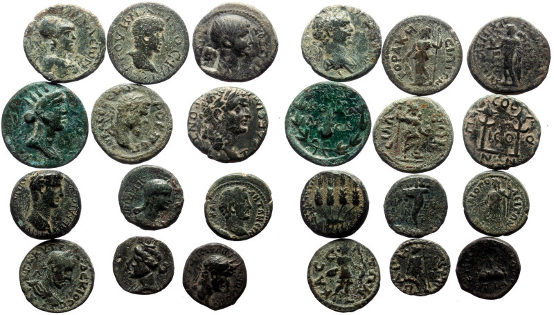 12 Ancient AE coins (Bronze, 49.61g)