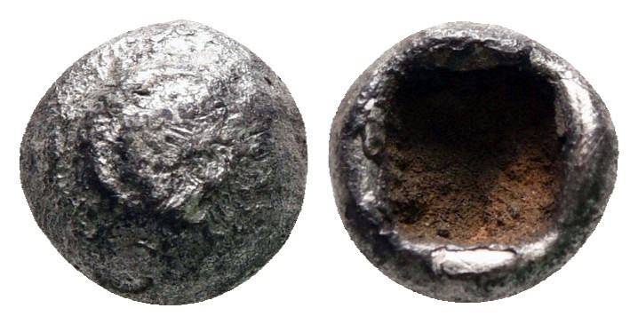 Asia Minor. Uncertain mint circa 500-450 BC. 
Hemiobol AR

7 mm, 0,37 g


...