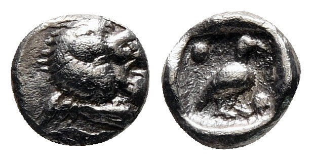 Ionia. Miletos circa 525-475 BC. 
Tetartemorion AR

6 mm, 0,29 g



Very ...