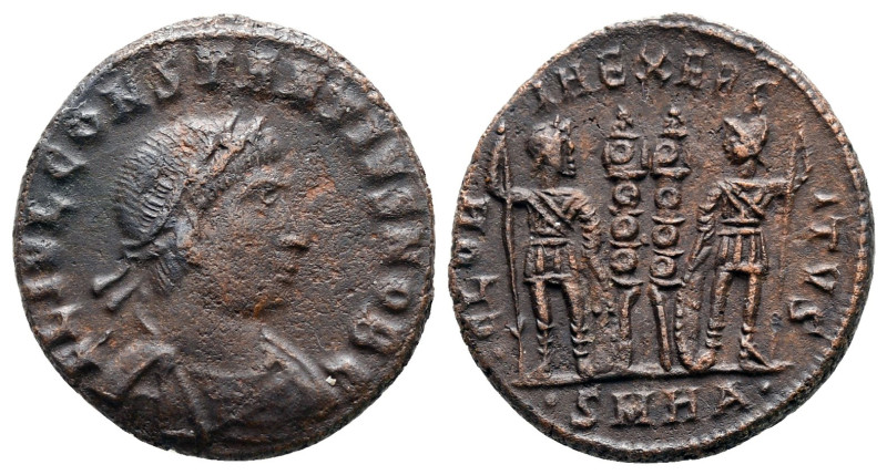 Constantius II, as Caesar AD 337-347. Heraclea
Follis Æ

18 mm, 2,72 g


...