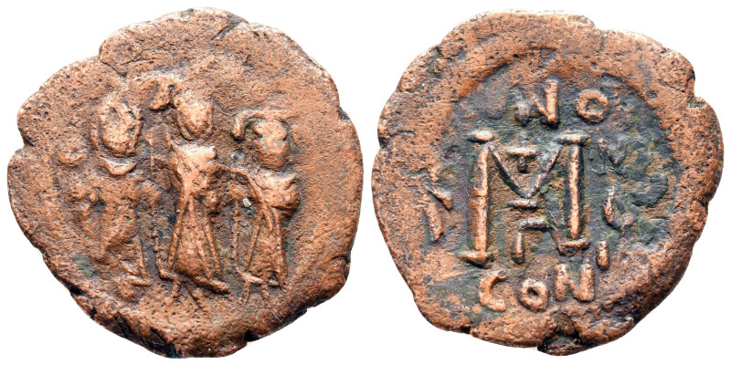 Heraclius, with Martina and Heraclius Constantine AD 610-641. Constantinople
Fo...