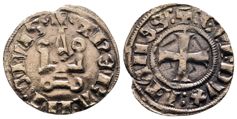 Principality of Achaea. Gui II de La Roche AD 1287-1308. 
Denier Tournois BI
...