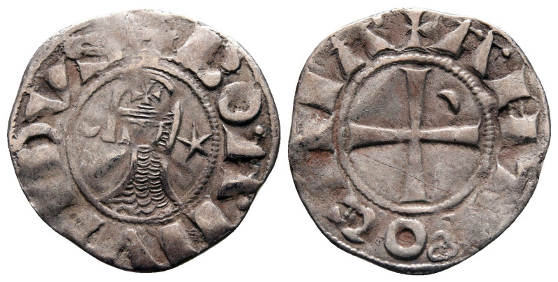 Principality of Antioch. Antioch. Bohemond III AD 1163-1201. 
Denier AR

19 m...