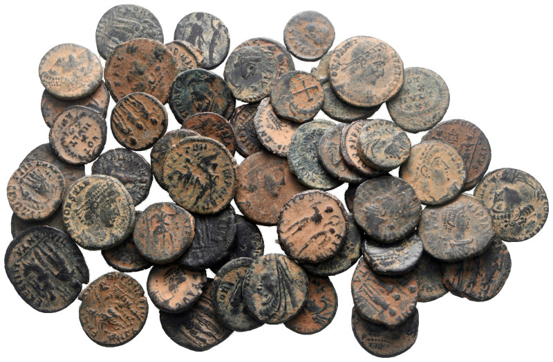 Lot of ca. 58 late roman bronze coins / SOLD AS SEEN, NO RETURN! 

Very Fine