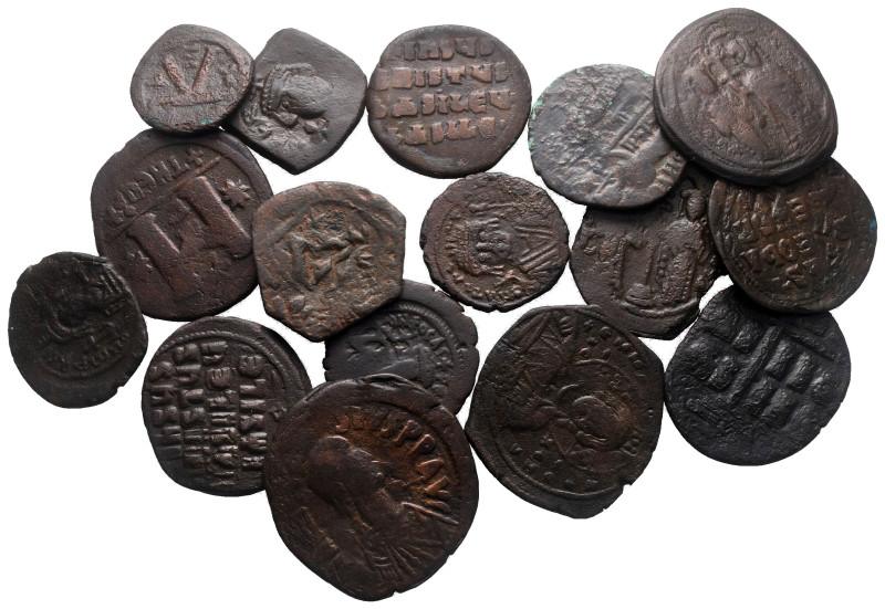 Lot of ca. 16 byzantine bronze coins / SOLD AS SEEN, NO RETURN!

Nearly Very F...