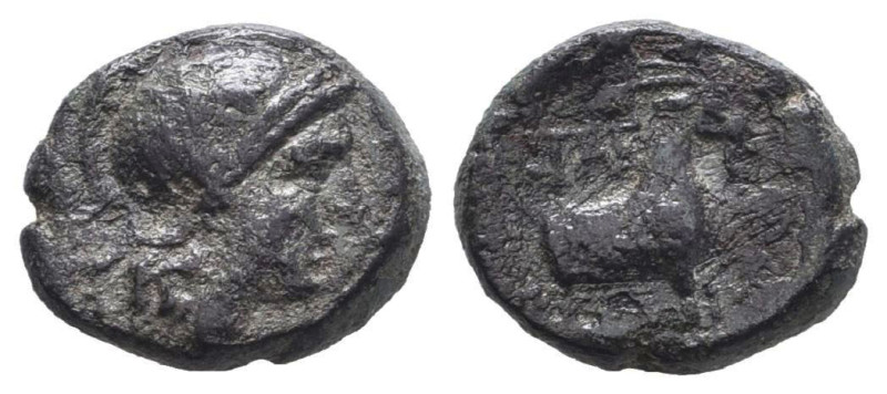 Greek Coins
Cilicia, Aigeai. 2nd-1st century B.C. AE . Head of Athena right wea...