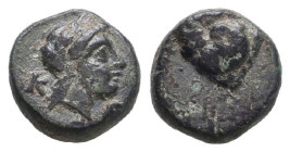 Greek Coins. 4th - 3rd century B.C. AE
Reference:

Condition: Very Fine

Weight: 1.1g Diameter: 9mm