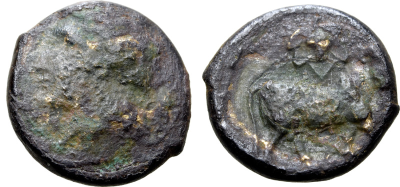 Southern Campania, Neapolis, c. 317-270 BC. Æ (16mm, 4.04g, 11h). Laureate head ...