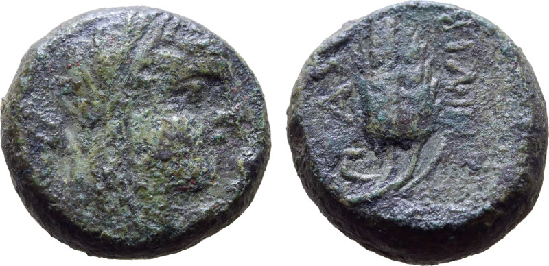 Northern Lucania, Paestum, c. 90-45 BC. Æ Semis (14mm, 5.58g, 4h). Semuncial sta...