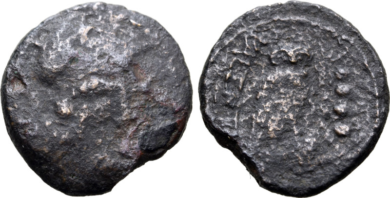 Bruttium, Hipponion (as Vibo Valentia), c. 193-150 BC. Æ Triens (18mm, 4.40g, 12...