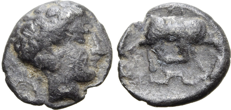 Ionia, Magnesia ad Maeandrum, c. 450-400 BC. AR Tetartemorion (6mm, 0.19g, 9h). ...