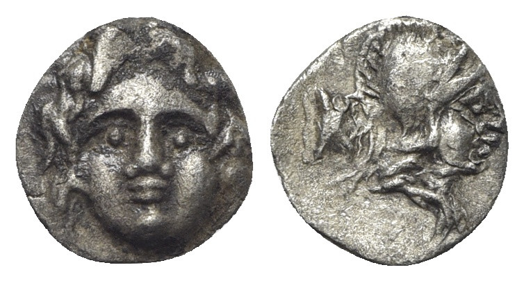 Pisidia, Selge, c. 350-300 BC. AR Obol (10mm, 0.57g, 9h). Facing gorgoneion. R/ ...