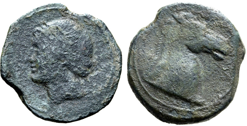 North Africa, Carthage, Æ Unit. Carthage or uncertain Punic mint in Bruttium. Se...