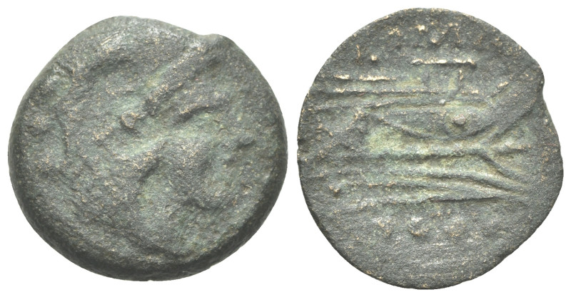 Anonymous, Rome, after 211 BC. Æ Quadrans (17mm, 7.76g). Head of Hercules r. R/ ...