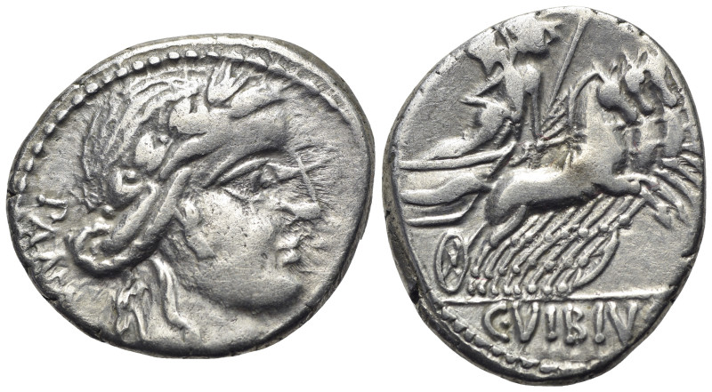 C. Vibius C.f. Pansa, Rome 90 BC. AR Denarius (18mm, 3.60g). Laureate head of Ap...