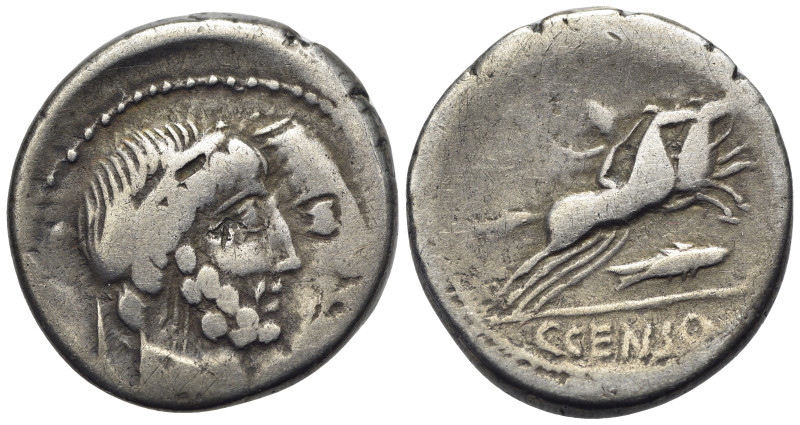 C. Censorinus, Rome, 88 BC. AR Denarius (18mm, 3.81g). Jugate heads of Numa Pomp...