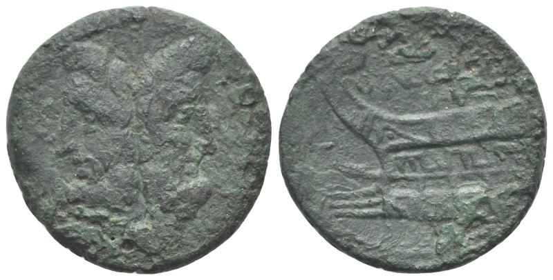 Gargilius, Ogulnius, and Vergilius, Rome, 86 BC. Æ As (26.5mm, 10.01g). Laureate...