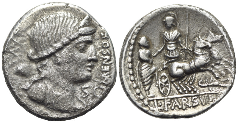 L. Farsuleius Mensor, Rome, 76 BC. AR Denarius (19mm, 3.44g). Diademed and drape...