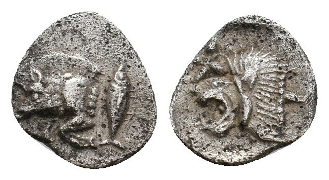 MYSIA. Kyzikos. Hemiobol (Circa 450-400 BC).
0.37 Gr. 9mm.