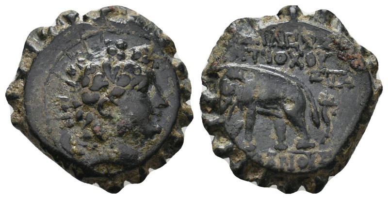 SELEUKID KINGDOM. Antiochos VI Dionysos (144-142 BC). Ae.
8.87 Gr. 22.7 mm.